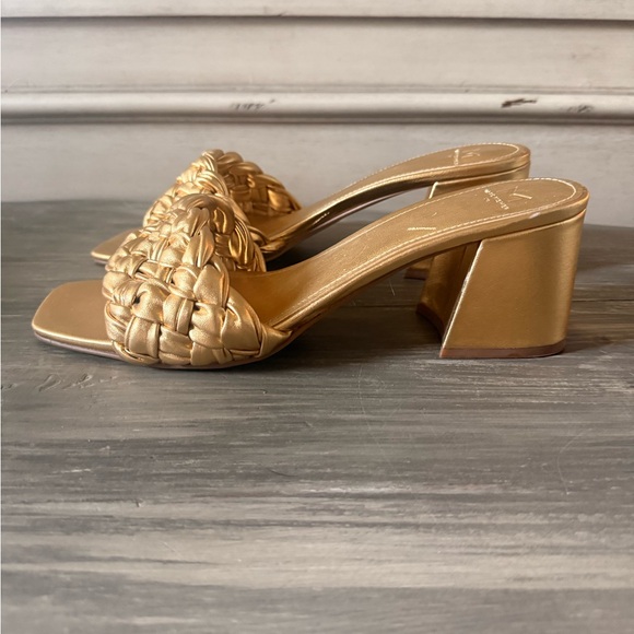 Marc Fisher Gold Woven Heels - Picture 2 of 7